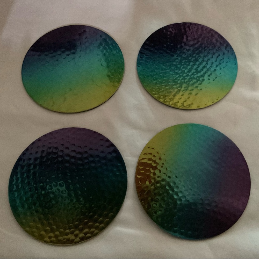 Iridescent Round Coasters Set of 4